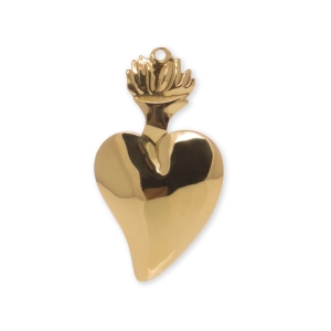 Coeur votif - laiton - plaque gravable