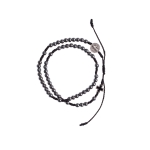 Bransoletka - różaniec na rękę - hematyt - św. Benedykt - 4 mm - Ematite