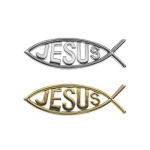 Naklejka - rybka chrześcijańska - Ichtys - JESUS