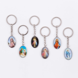 Keychain - holy medal with saints