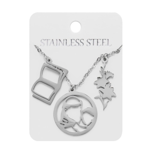 Collier - Św. Antoni - Enfant Jésus- lys - livre - Stainless Steel