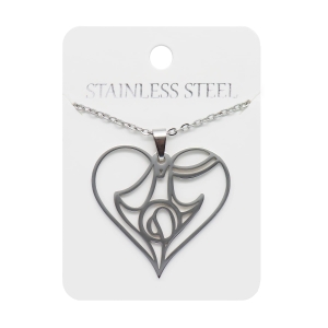 Collier - Sainte Famille - cœur- Stainless Steel