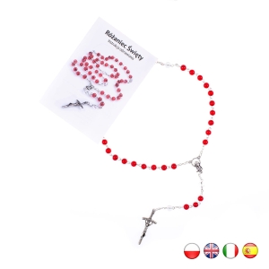 Chapelet - verre - 6 mm - instruction de prière en 4 langues (PL, ENG, IT, ESP)