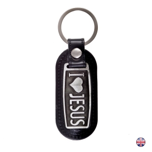 Porte-clés - J'AIME JÉSUS - revêtement satiné - cuir écologique