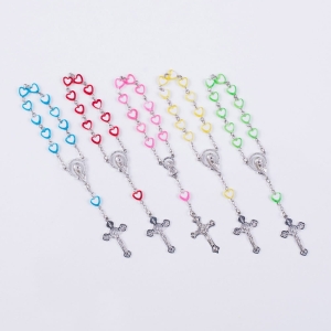 Hearts acrylic single decade rosary