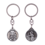 Schlüsselanhänger - Heiliger Christophorus - Schwarze Madonna von Tschenstochau - seidig beschichtet