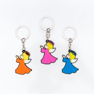 Angel rubber keyring