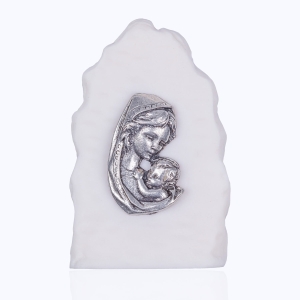 Our Mother - alabaster stone - metal inset - Alabaster