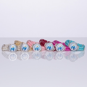 Bracelet - cubic zirconia - inset with saints