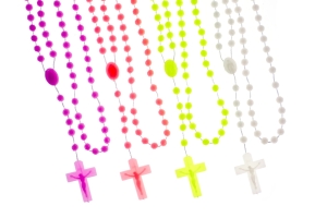 Chapelet - plastique - 6 mm - petites roses